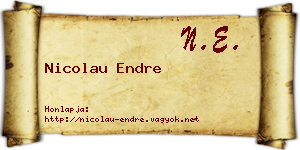 Nicolau Endre névjegykártya